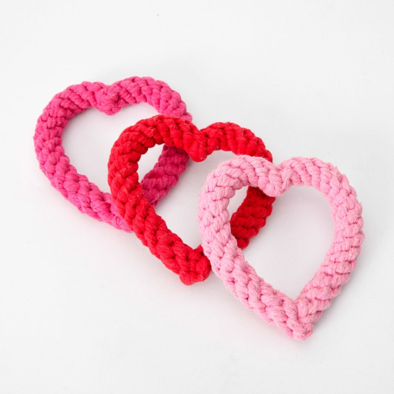 Heart Chewing Toy - Rope Knotted, 5.5in. - WoofExpert