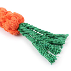 Carrot Chewing Toy - Rope Knotted, 9in. - WoofExpert
