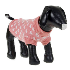 Pink Dog Sweater With Hearts - WoofExpert