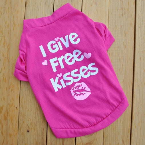 I Give Free Kisses - Summer Cotton Dog T-shirt - WoofExpert