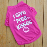 I Give Free Kisses - Summer Cotton Dog T-shirt