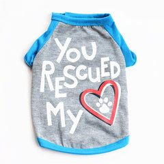 You Rescued My Heart - Summer Cotton Dog T-shirt - WoofExpert