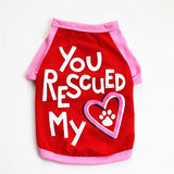 You Rescued My Heart - Summer Cotton Dog T-shirt